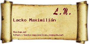 Lacko Maximilián névjegykártya
