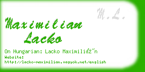 maximilian lacko business card
